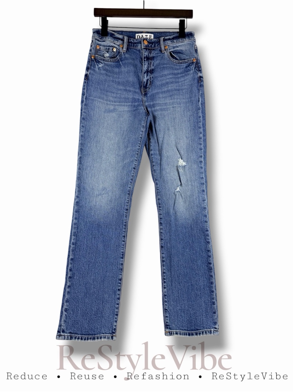 DAZE Women’s Size 27 Denim Jeans High Rise Fit Stretch Ankle Length Boot Kick